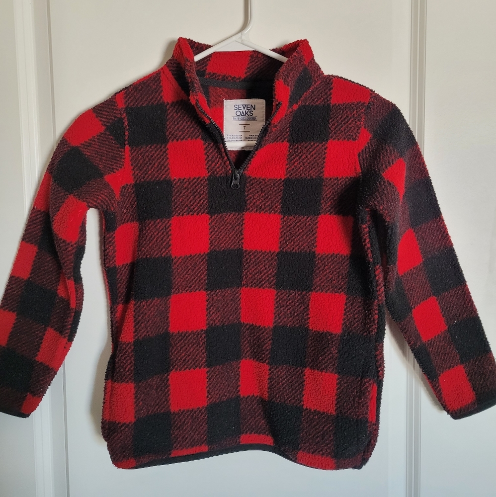Thick plaid quarter-zip